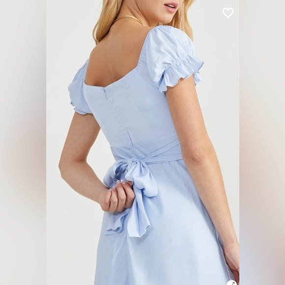 NWT Altar’d State Julia Cross Midi Dress Light Blue Medium - Picture 5 of 7